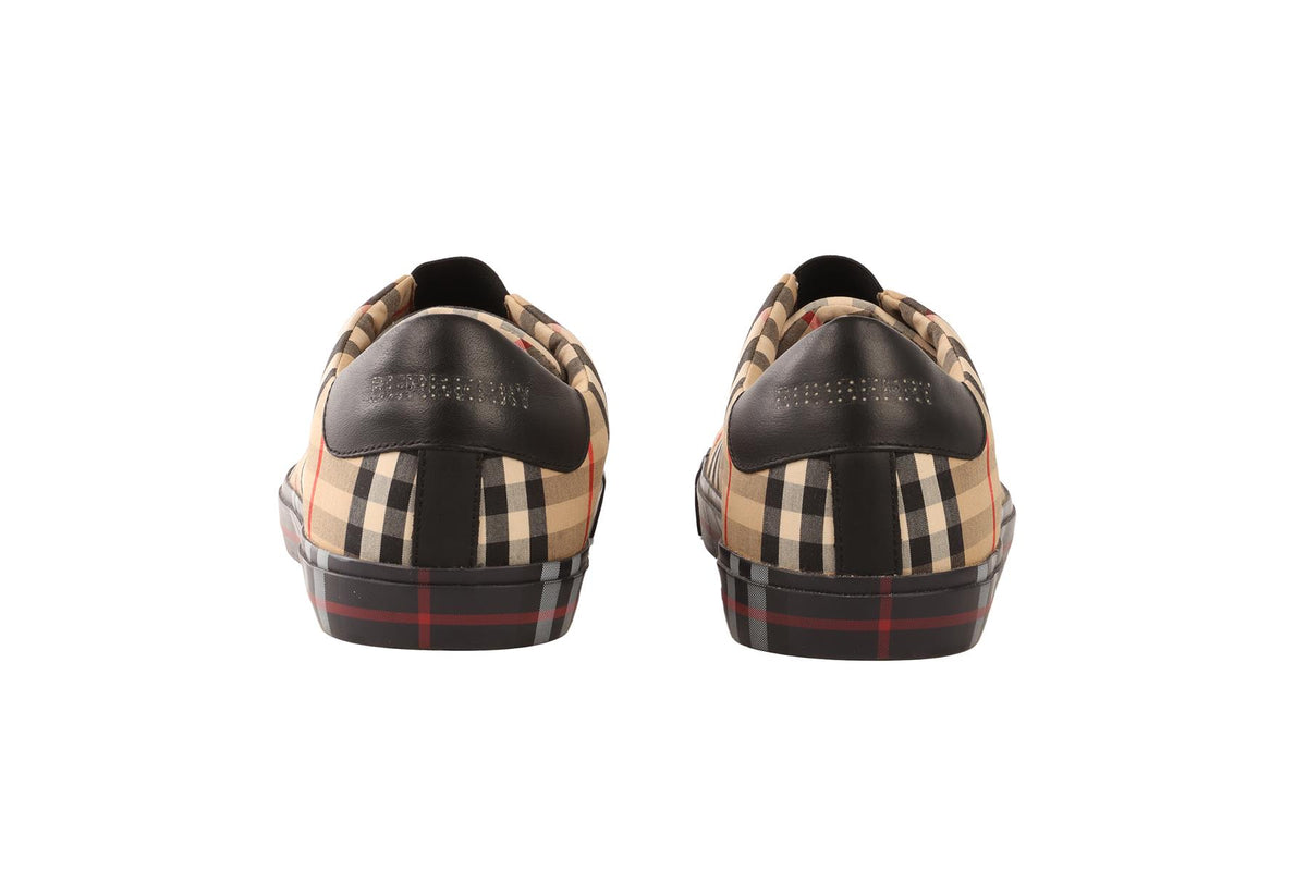 BURBERRY BEIGE MEN'S FABRIC SNEAKERS EU 41.5 UK 8.5 US 11.5