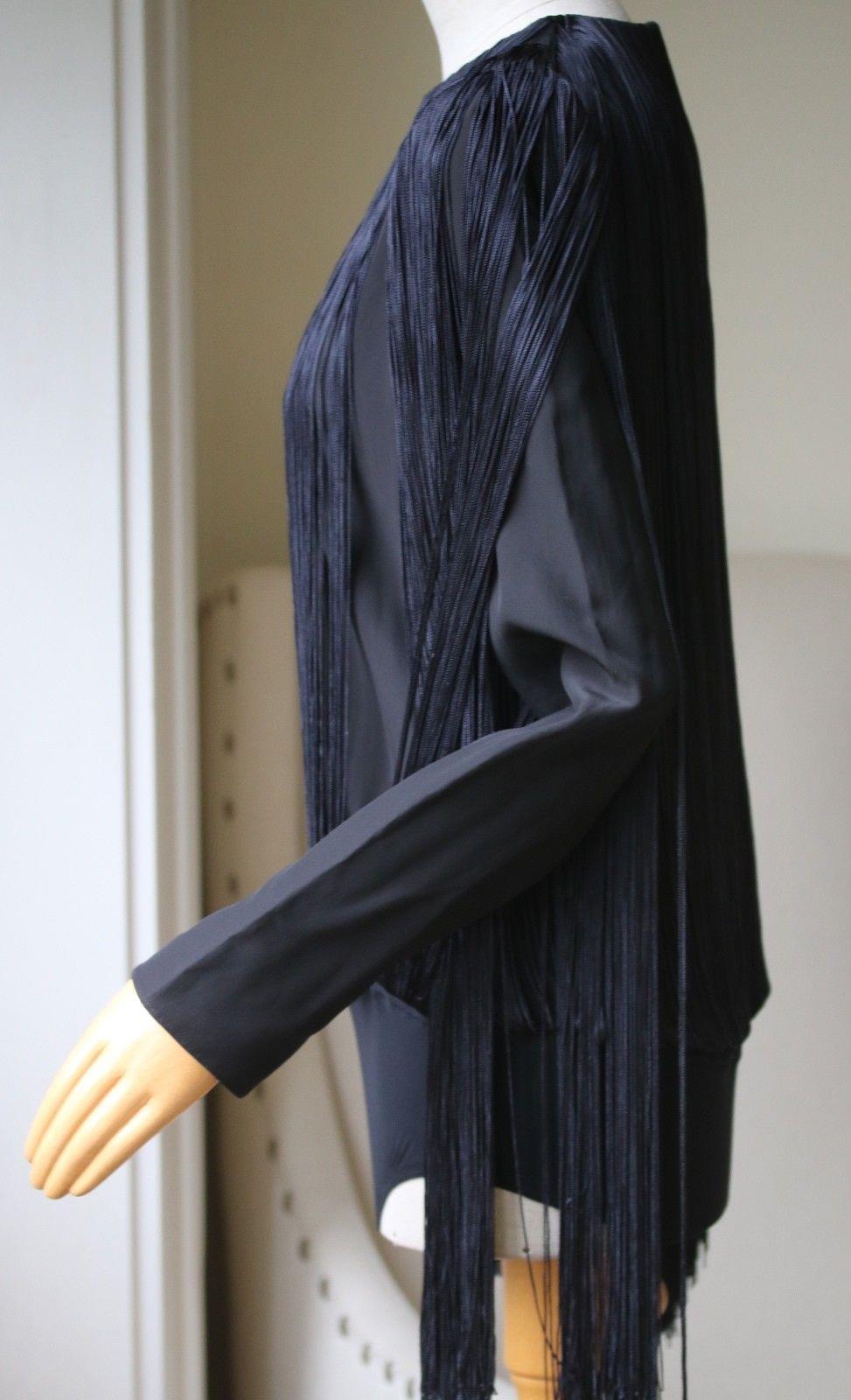 NINA RICCI FRINGE STRETCH JERSEY BODYSUIT FR 38 UK 10