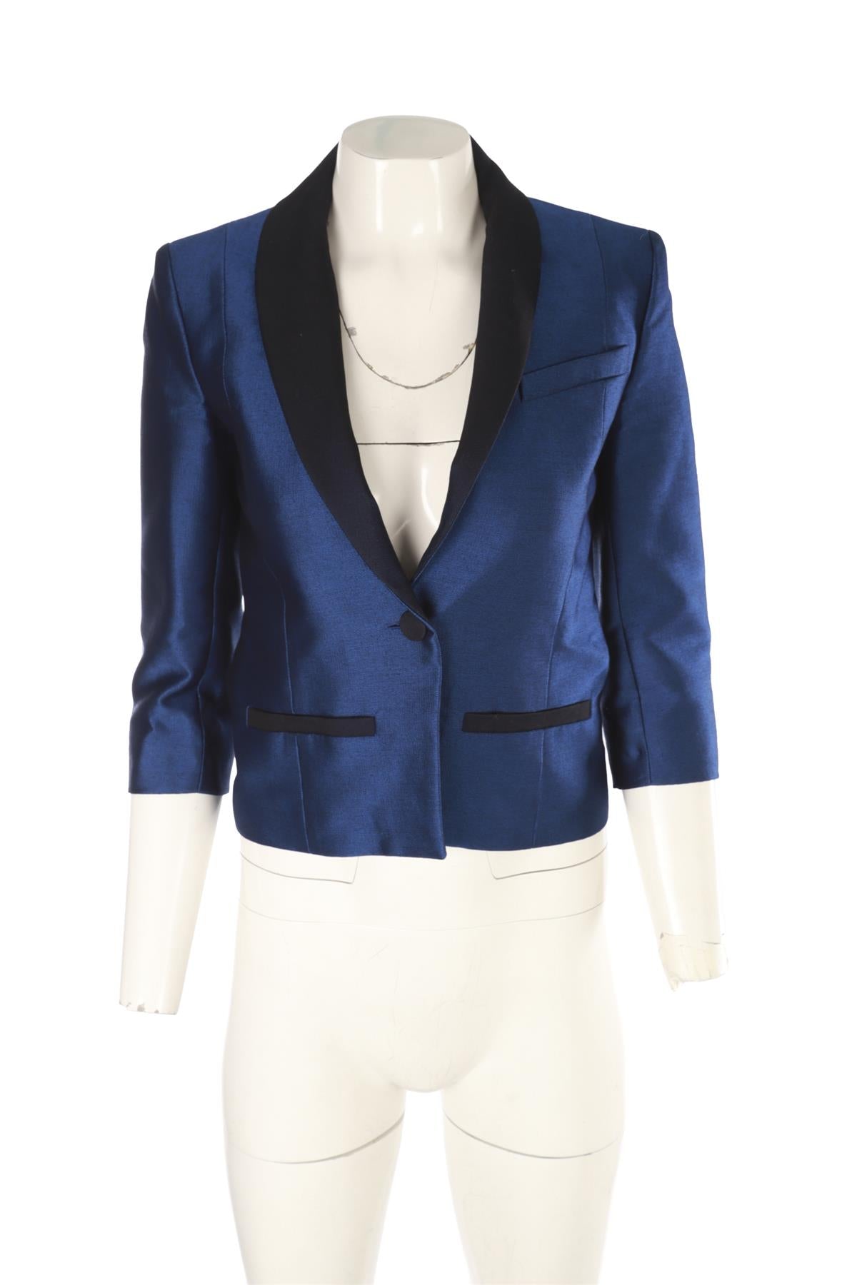 BALENCIAGA BLUE WOOL BLAZER FR 36 UK 8