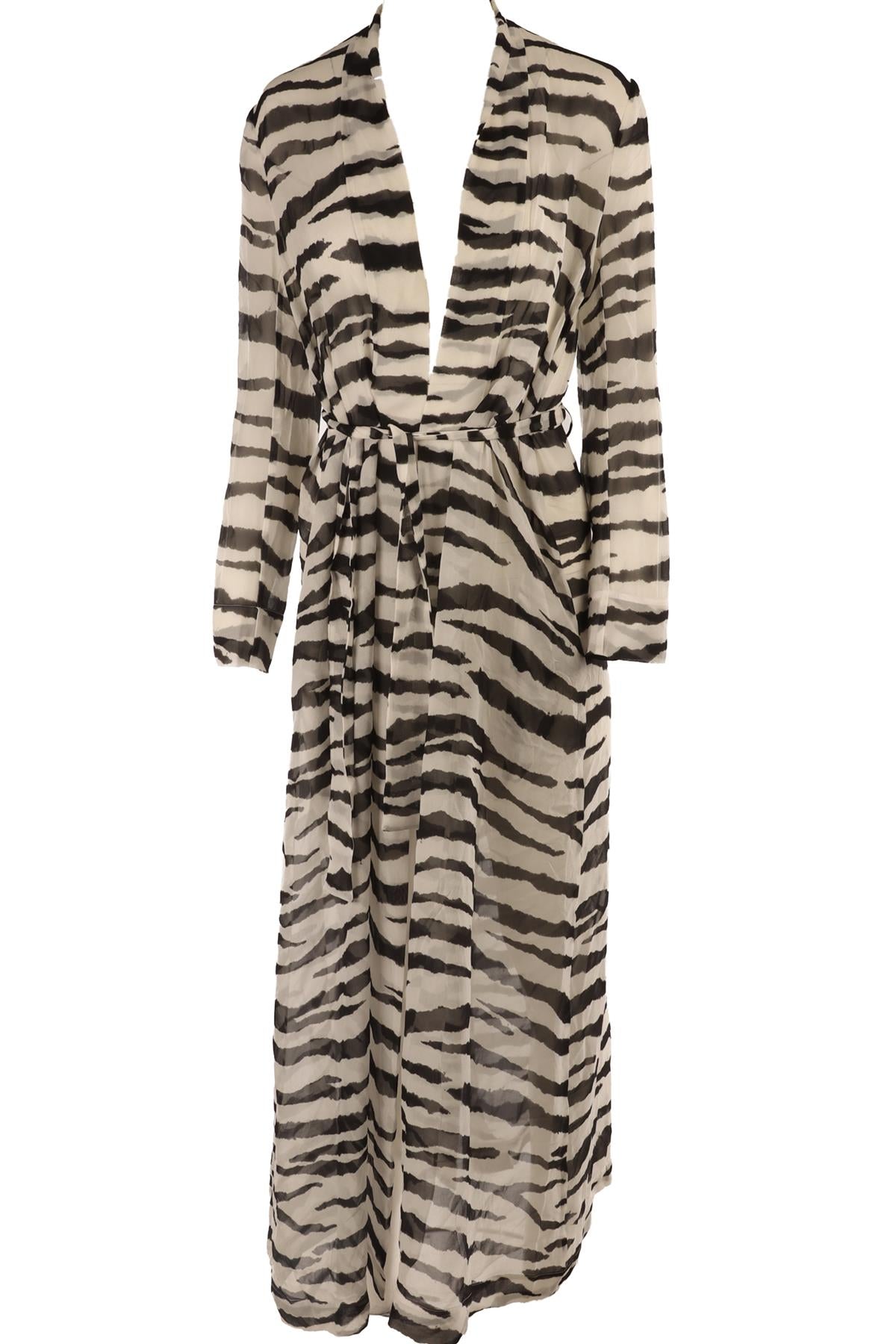 ON THE ISLAND WHITE SILK ROBE IT 46 UK 14