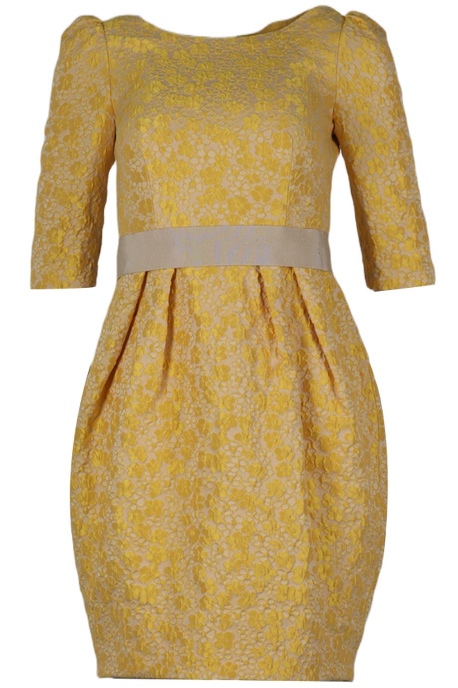 CAROLINA HERRERA FLORAL BROCADE MINI DRESS US 4 UK 8