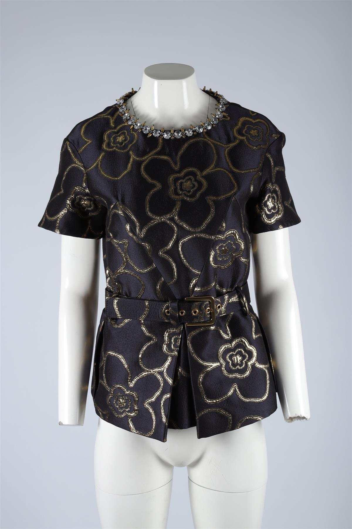 MARNI NAVY COTTON TOP IT 42 UK 10