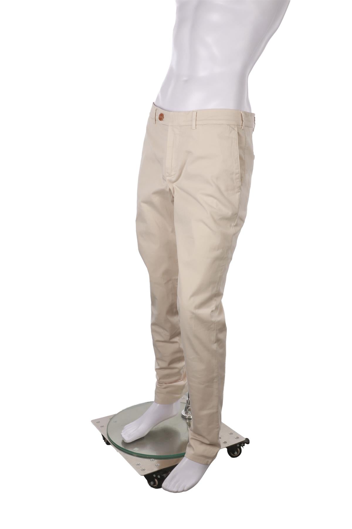 BRUNELLO CUCINELLI BEIGE MEN'S COTTON STRAIGHT LEG PANTS IT 50 UK 34 FR 42