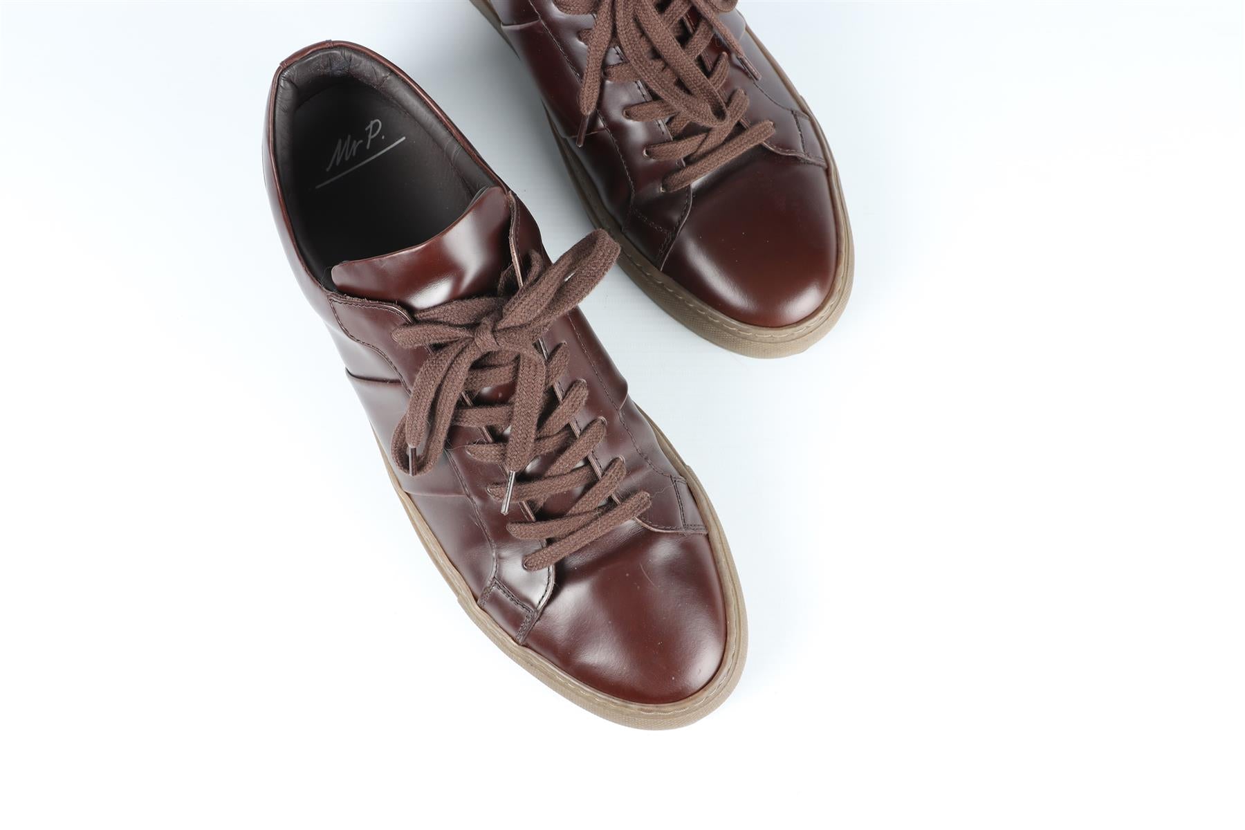 MR P BROWN MEN'S LEATHER SNEAKERS EU 45 UK 11 US 12