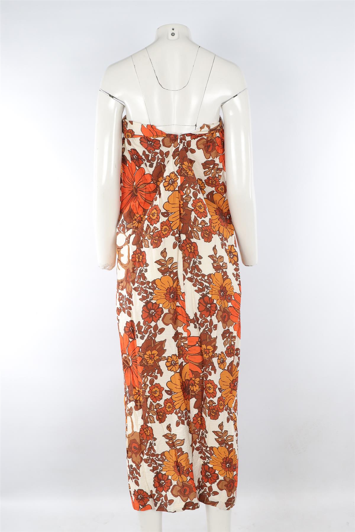 DODO BAR OR ORANGE WOVEN MAXI DRESS SMALL