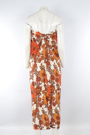 DODO BAR OR ORANGE WOVEN MAXI DRESS SMALL