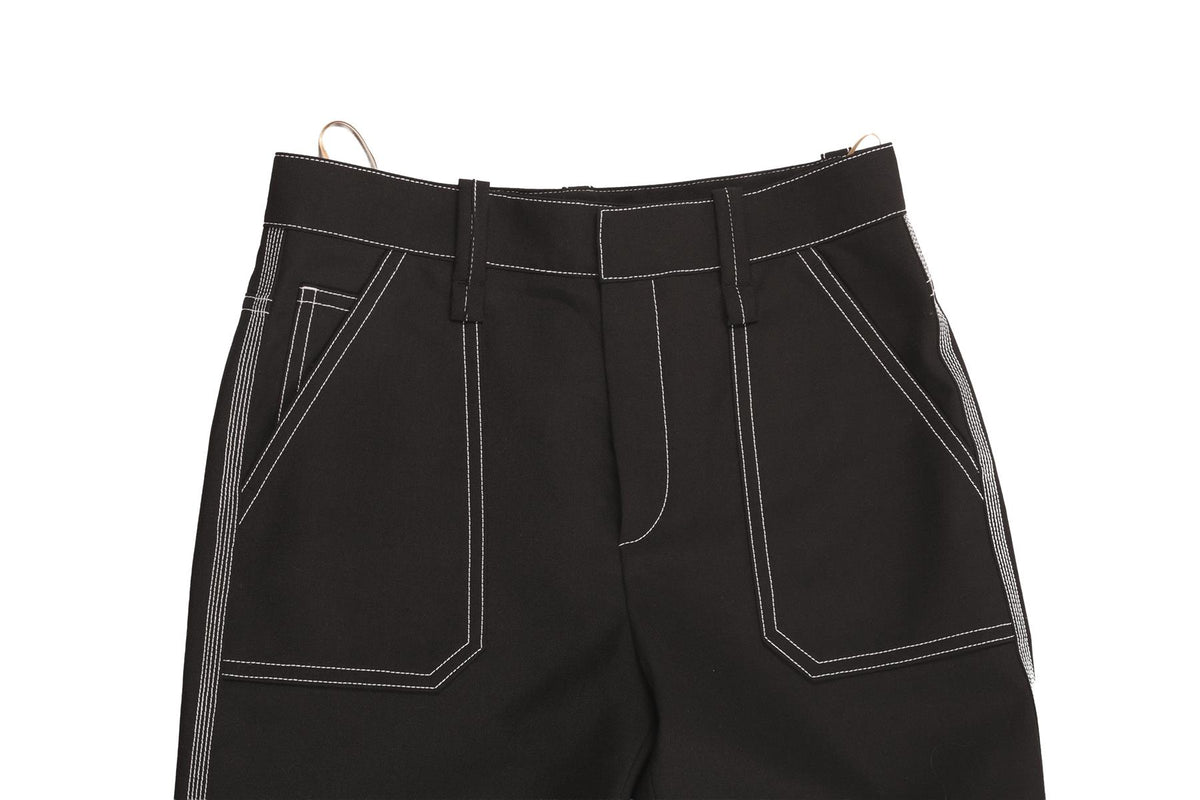 CHLOÉ BLACK WOOL STRAIGHT LEG PANTS FR 34 UK 6