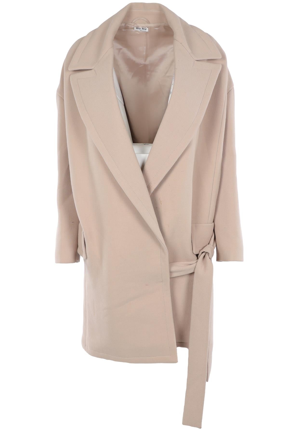MIU MIU BEIGE WOOL COAT IT 40