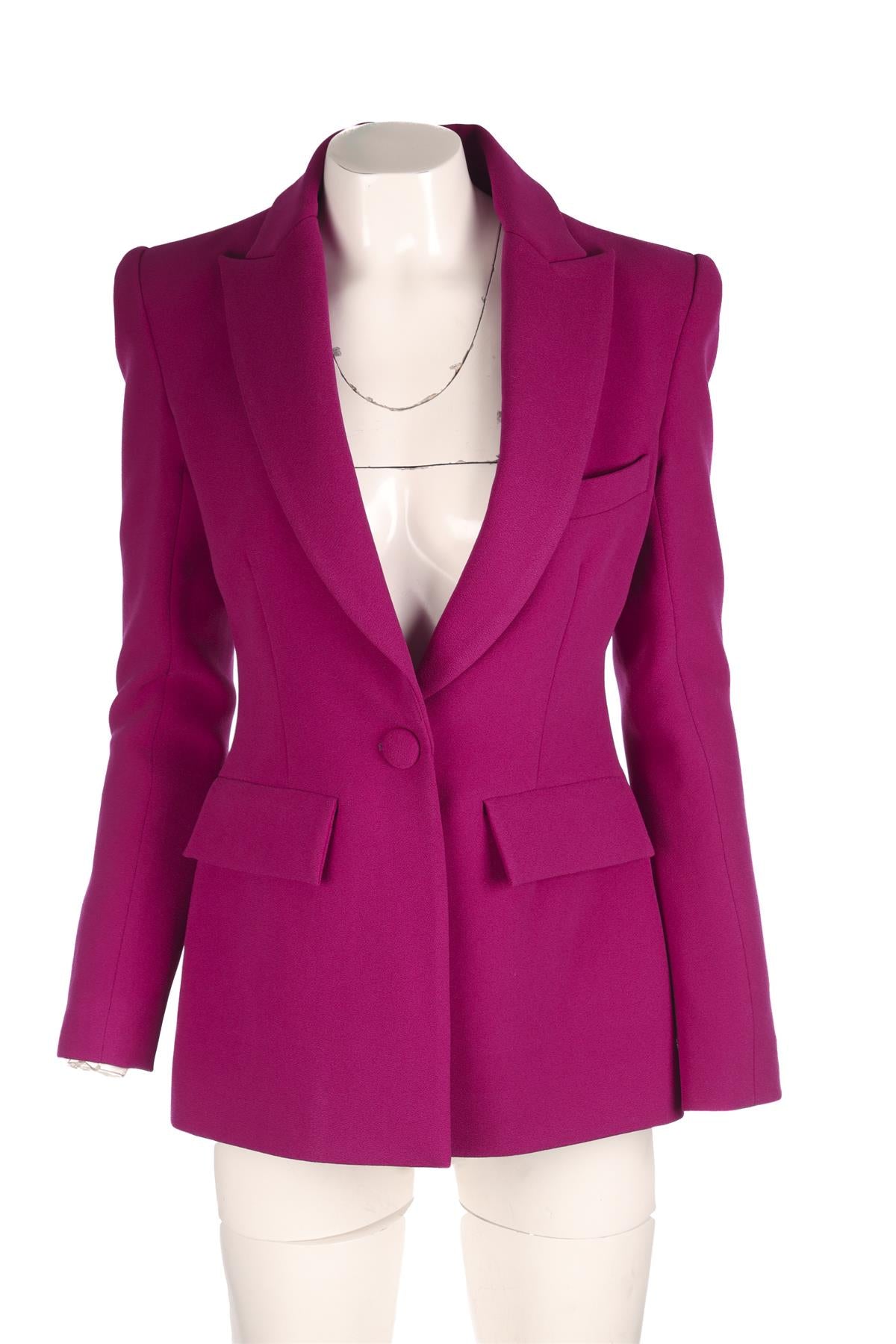 ALEX PERRY PURPLE CREPE BLAZER AU 8 UK 8