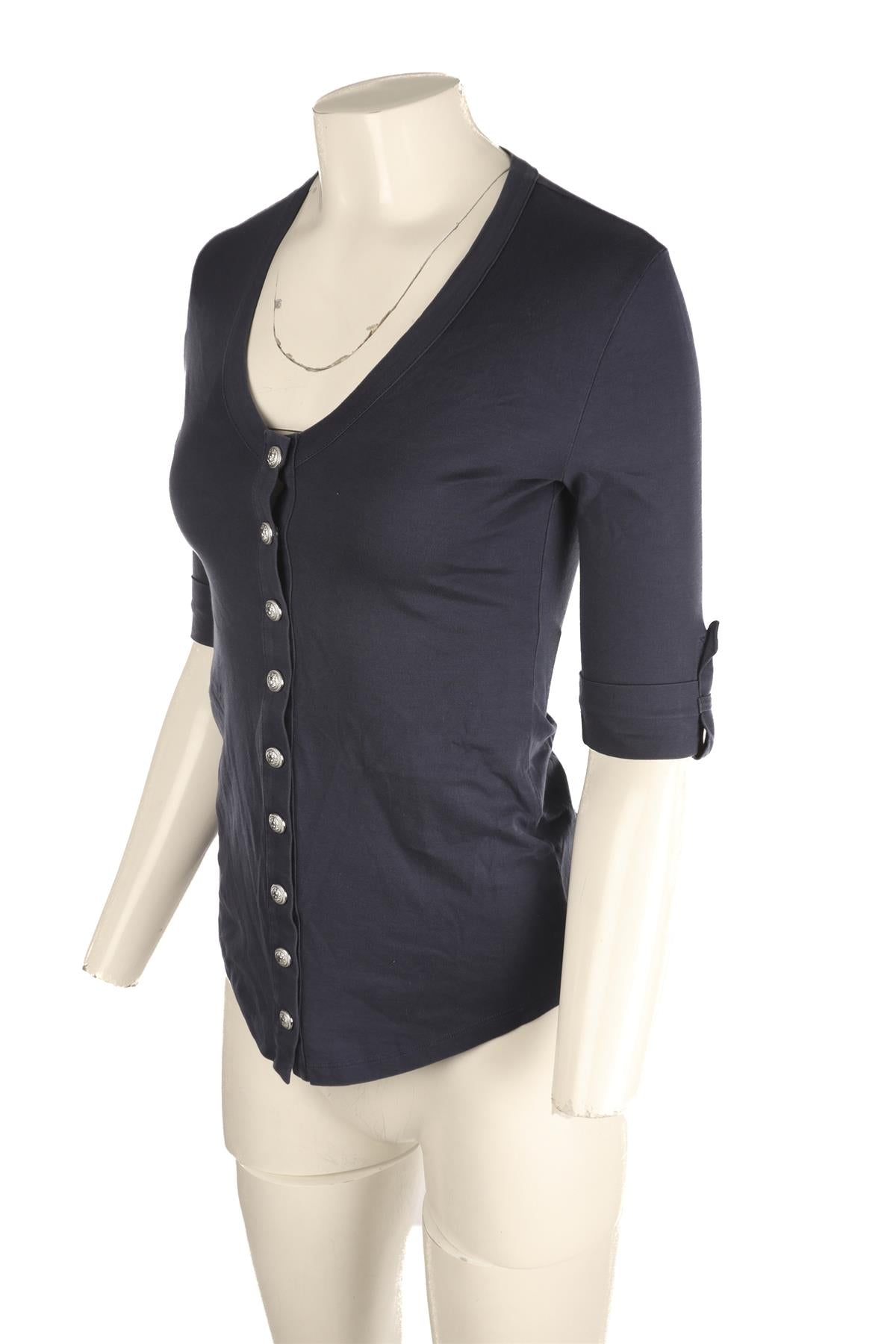 BALMAIN BLUE COTTON TOP FR 36 UK 8