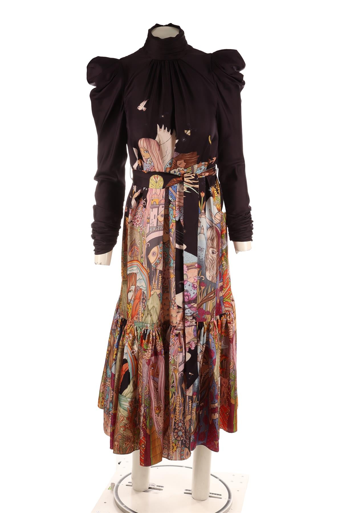 ZIMMERMANN PURPLE SILK MIDI DRESS 0 UK 8