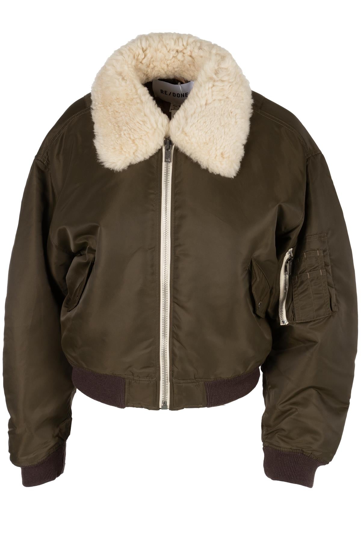RE/DONE GREEN SHELL BOMBER JACKET XSMALL