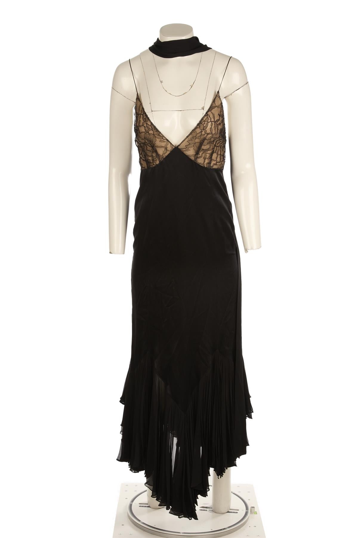 KHAITE BLACK SILK MAXI DRESS US 2 UK 6