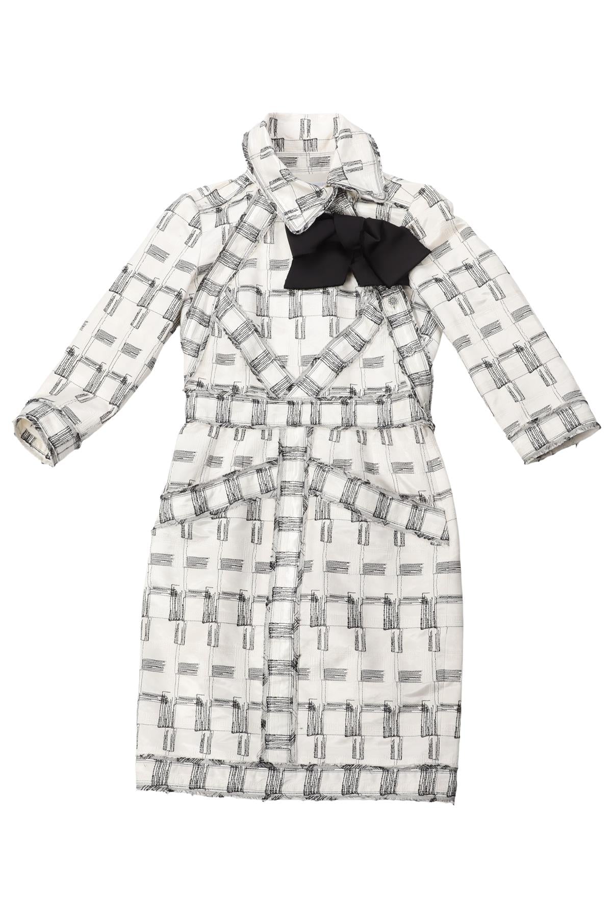 CHANEL WHITE 2009 COTTON MIDI DRESS FR 38 UK 10
