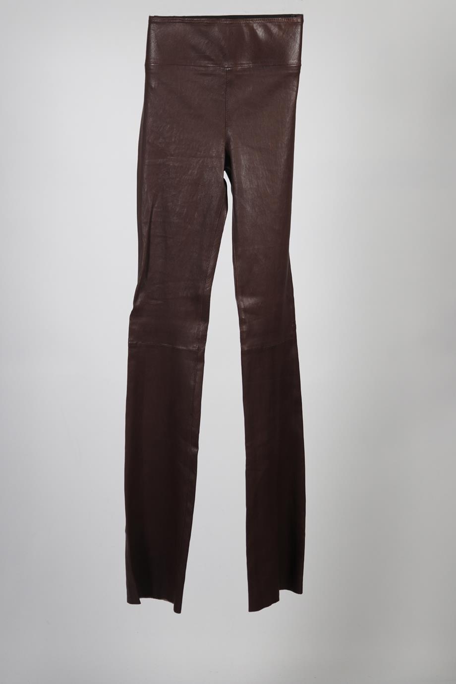 SPRWMN LEATHER FLARED PANTS SMALL