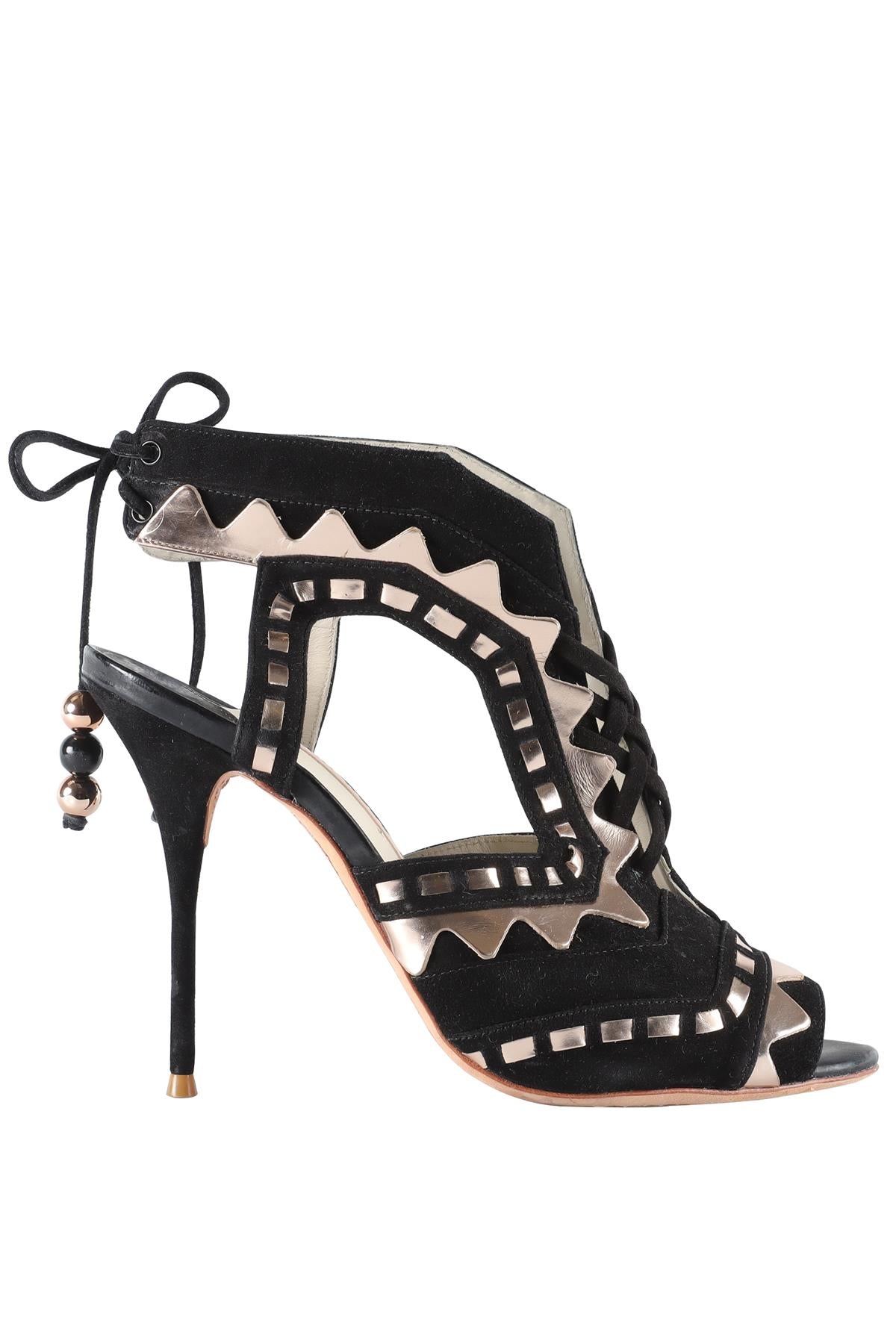 SOPHIE WEBSTER BLACK SUEDE BLACK SANDALS EU 39 UK 6 US 9