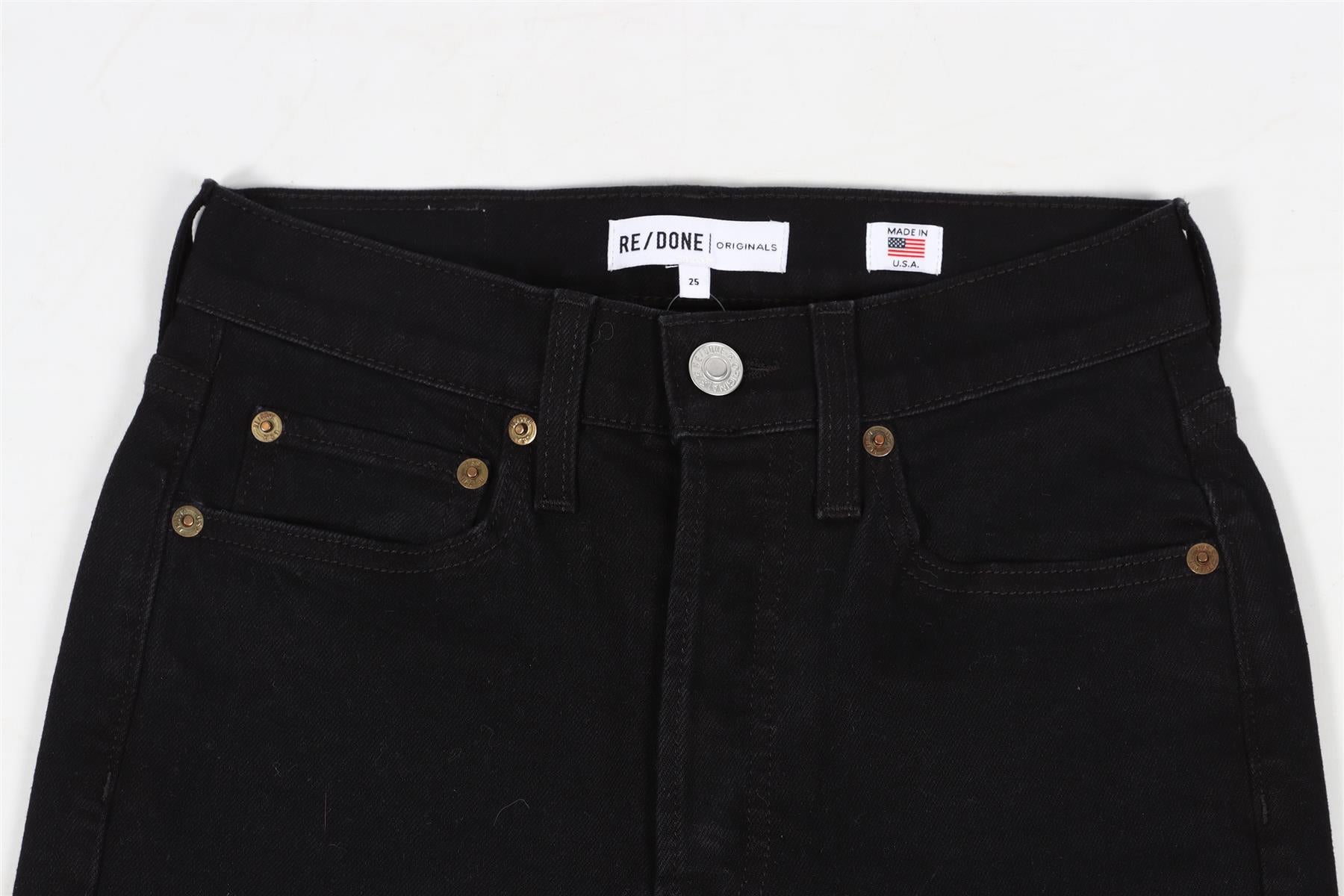 RE/DONE BLACK HIGH RISE SKINNY JEANS W25 UK 6-8