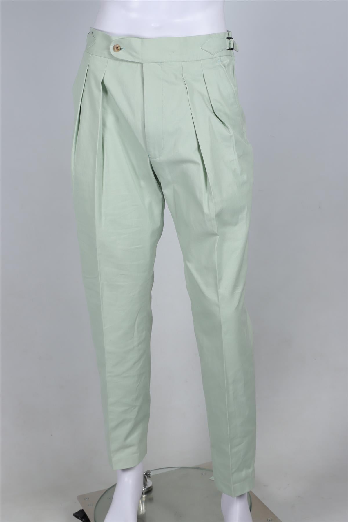 RICHARD JAMES GREEN MEN'S COTTON STRAIGHT LEG PANTS UK/US WAIST 32