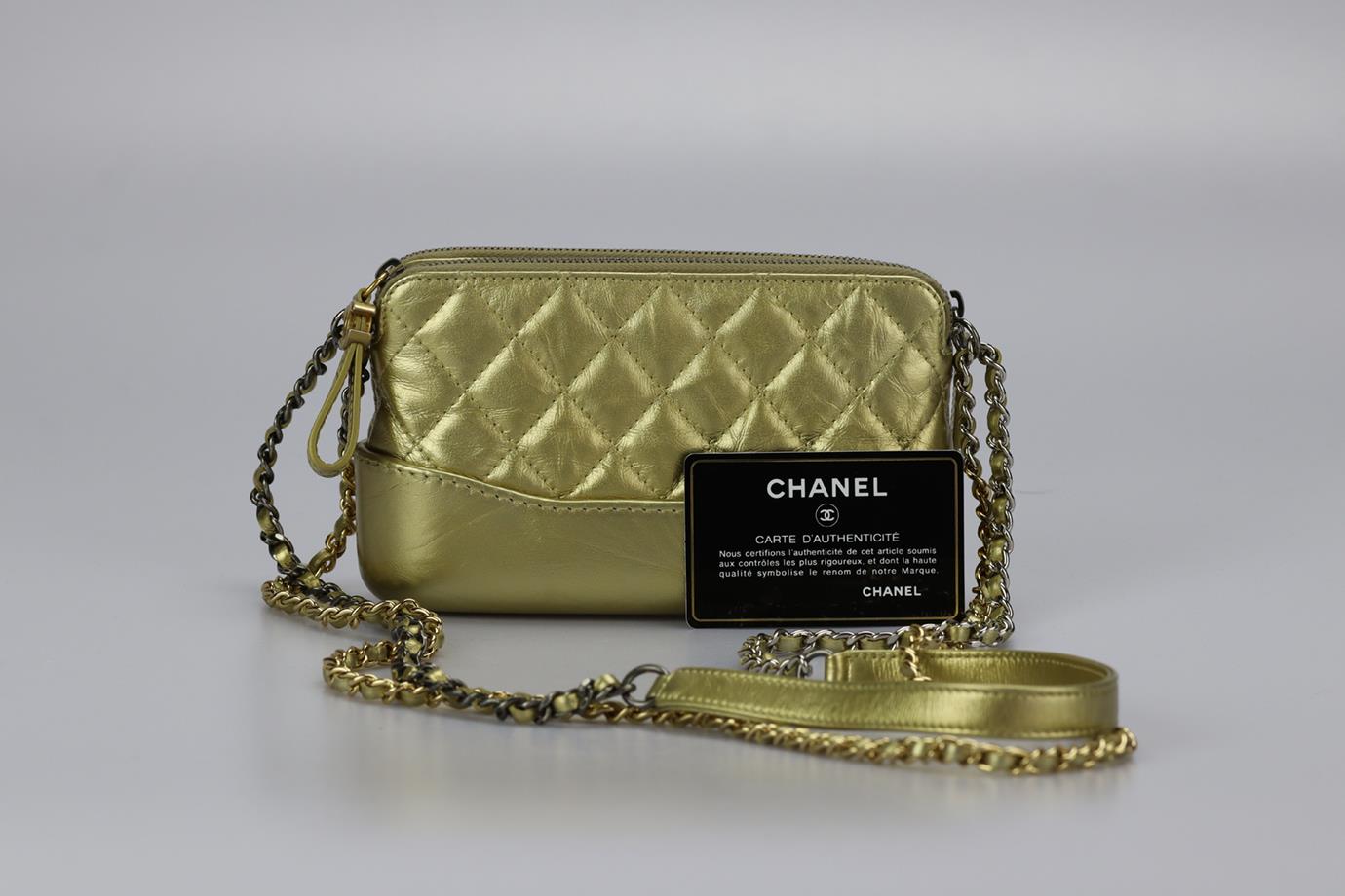 Chanel 2017 Gabrielle Clutch With Chain Quilted Leather Shoulder Bag For  Sale at 1stDibs