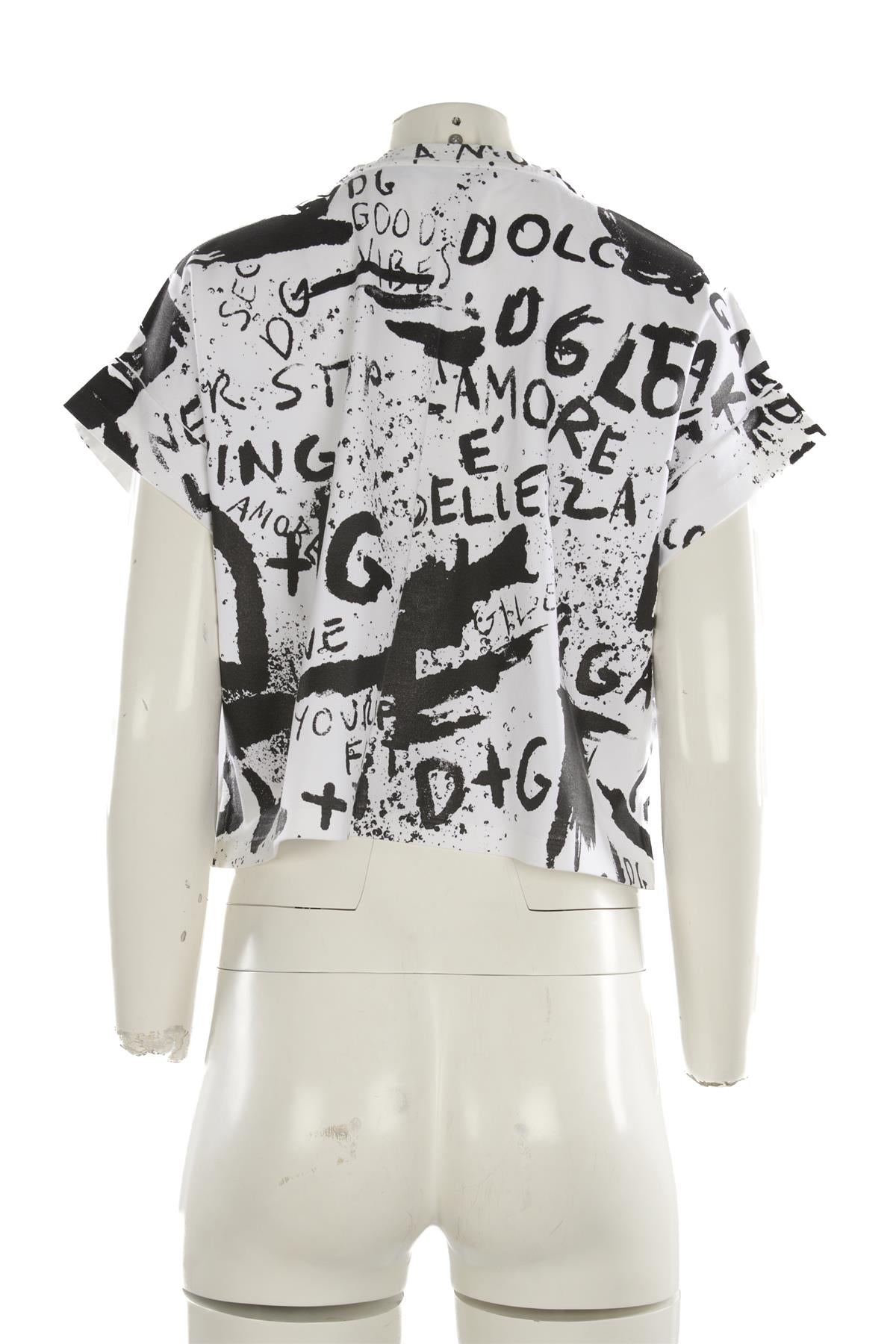 DOLCE & GABBANA WHITE COTTON T-SHIRT IT 44 UK 12