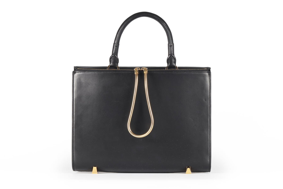 ALEXANDER WANG BLACK LEATHER TOTE BAG