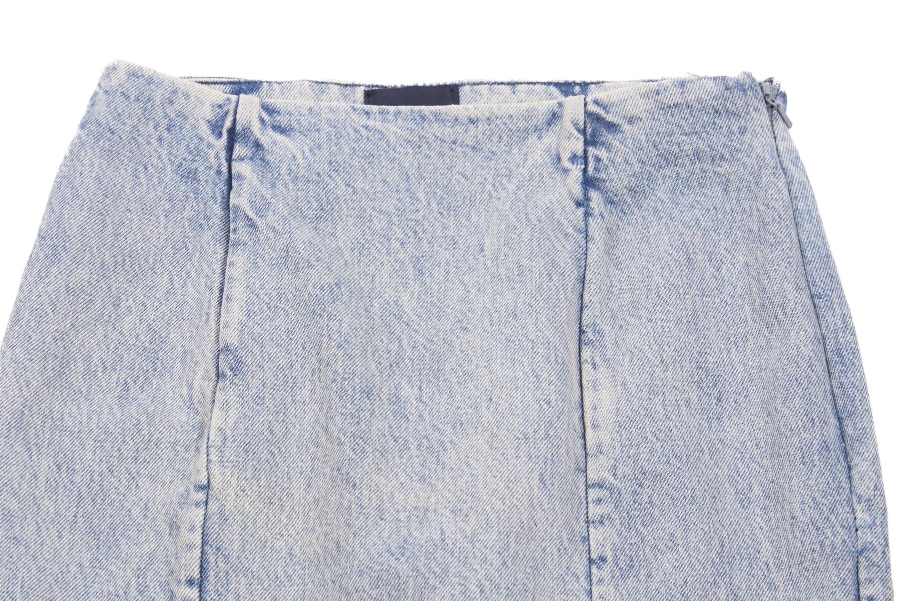 KHAITE BLUE DENIM MAXI SKIRT W24