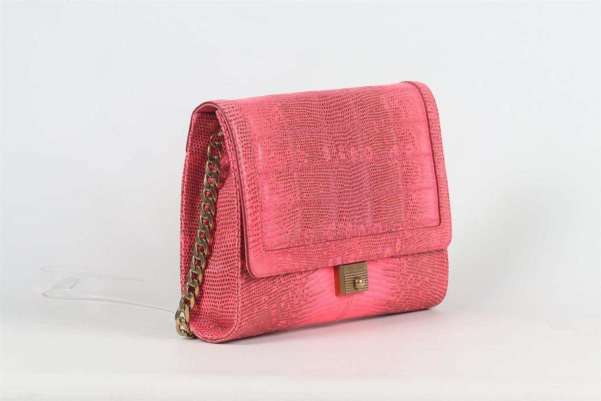JIMMY CHOO SNAKE EFFECT SHOULDER BAG