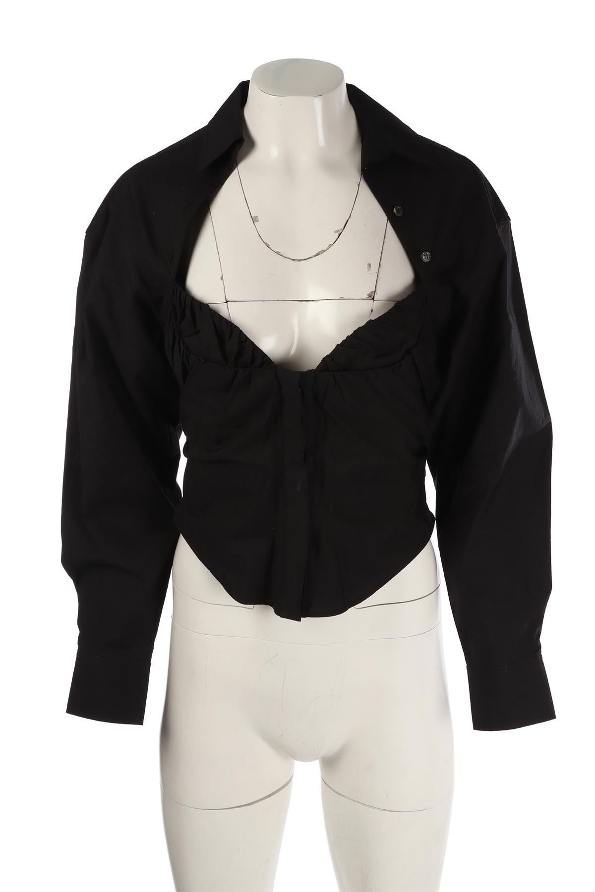 JACQUEMUS BLACK COTTON TOP FR 36 UK 8