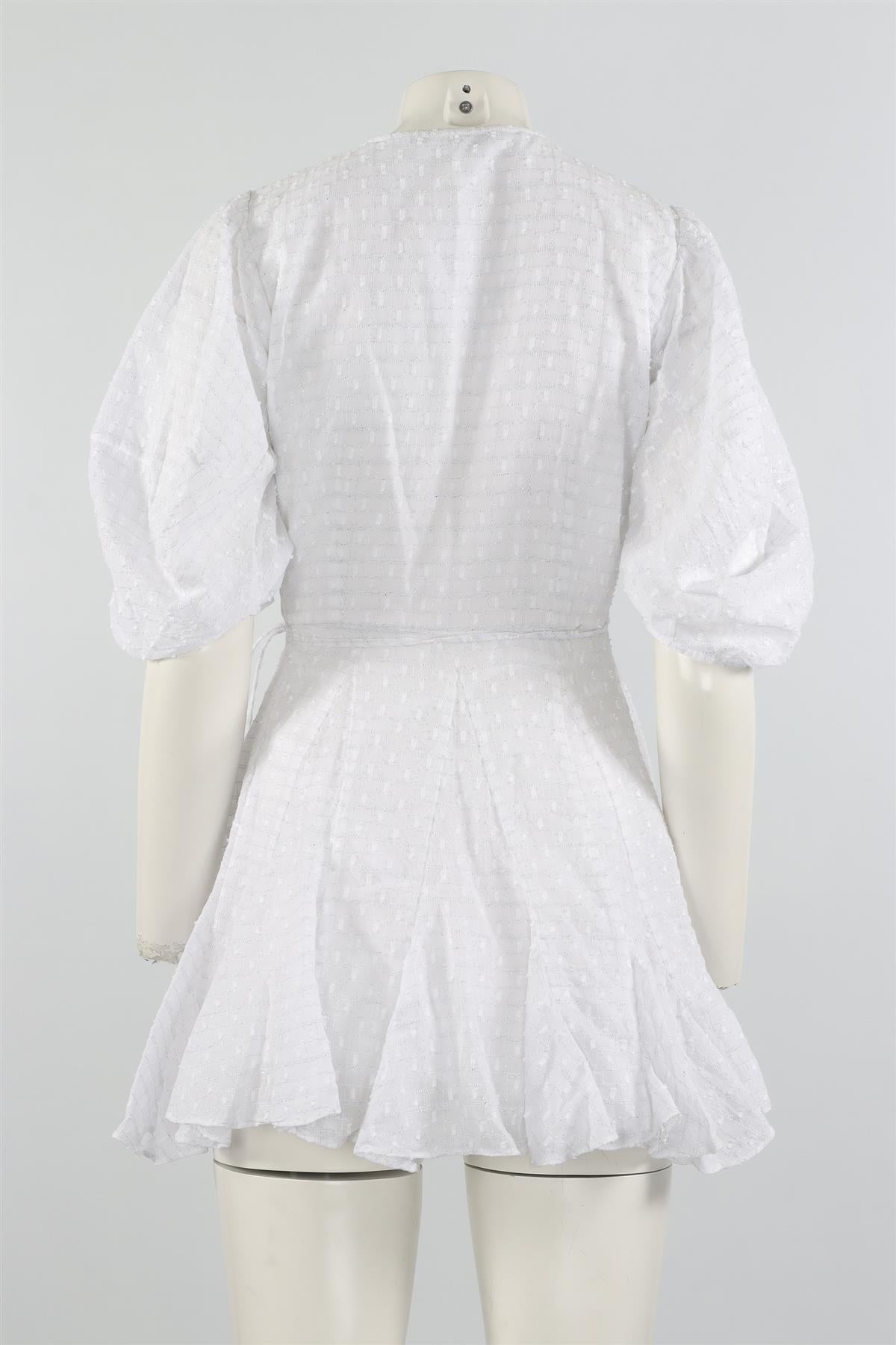 RHODE WHITE COTTON WRAP MINI DRESS MEDIUM