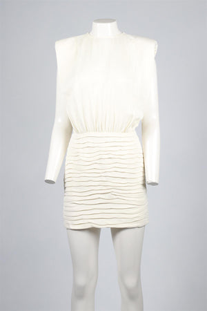 MAGDA BUTRYM CREAM CREPE MINI DRESS FR 36 UK 8