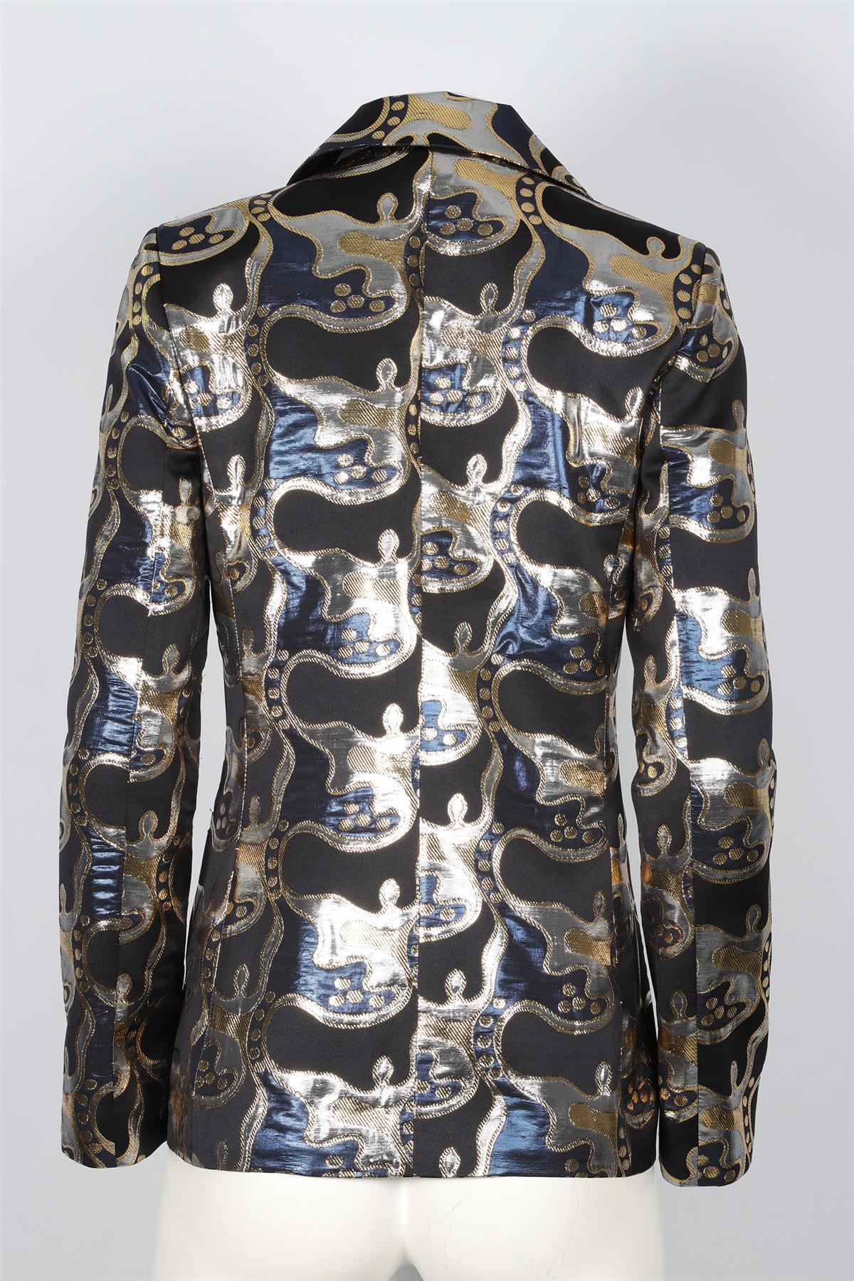 LA DOUBLEJ BLACK JACQUARD BLAZER UK 8