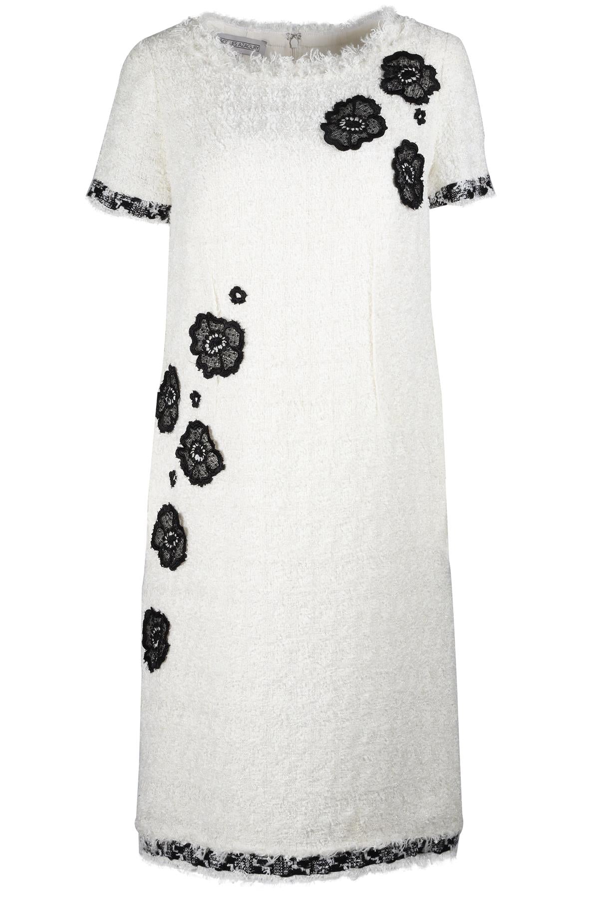 JACQUES AZAGURY WHITE LACE MIDI DRESS UK 12