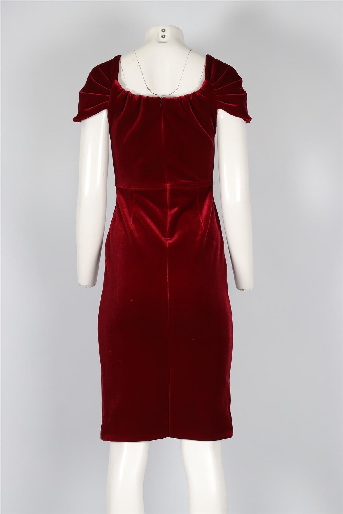 EMILIO DE LA MORENA RED VELVET MINI DRESS UK 8