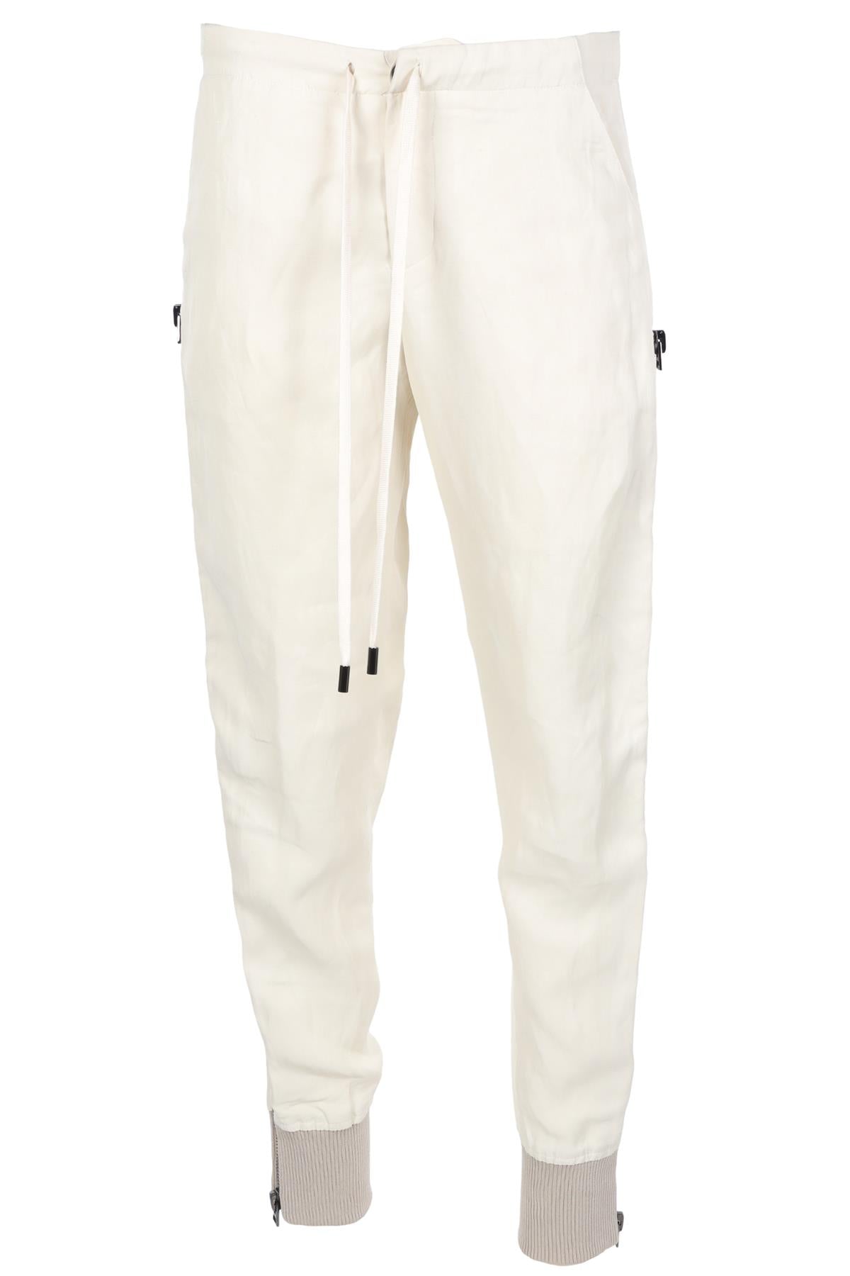 TOM FORD CREAM LINEN TAPERED PANTS IT 38 UK 6