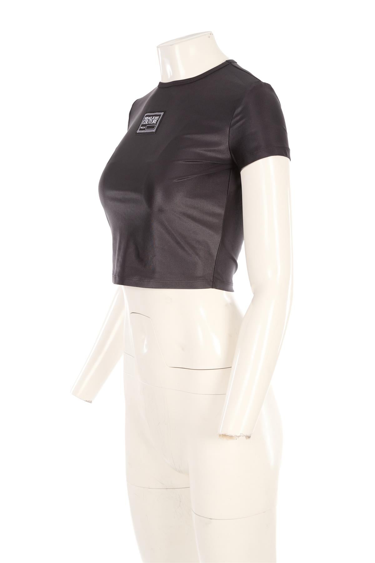 VERSACE JEANS COUTURE BLACK SATIN TOP MEDIUM