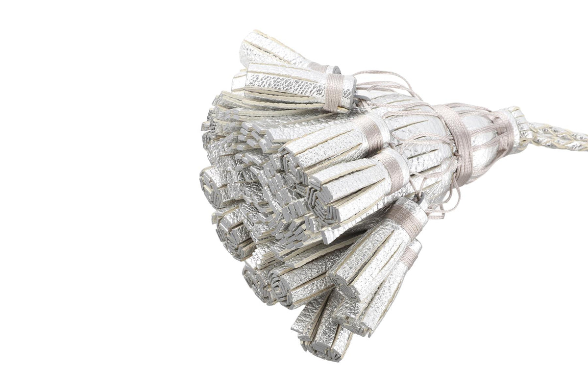 ANYA HINDMARCH SILVER LEATHER CLUTCH
