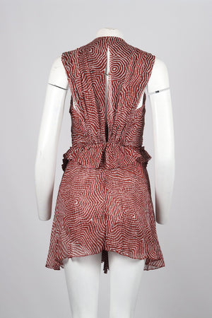 ISABEL MARANT PRINTED SLIK MINI DRESS FR 40 UK 12