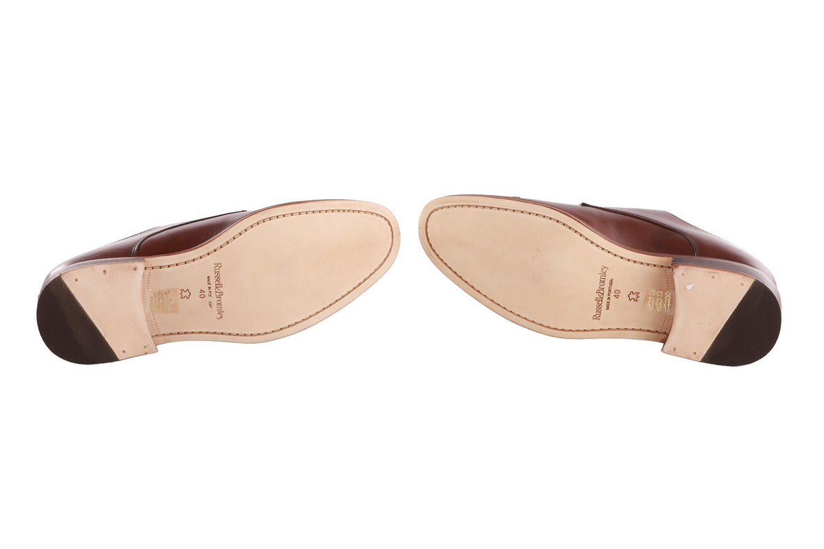 RUSSELL & BROMLEY BROWN MEN'S LEATHER BROGUES EU 40 UK 7