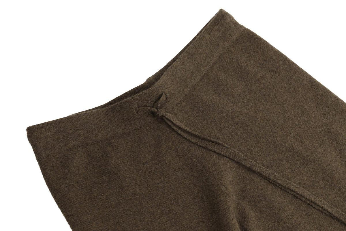 YVES SALOMON GREEN WOOL WIDE LEG PANTS SMALL