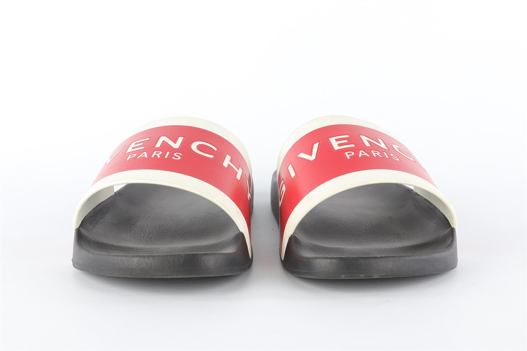 GIVENCHY RED MEN'S RUBBER SLIDES EU 43 UK 9 US 10