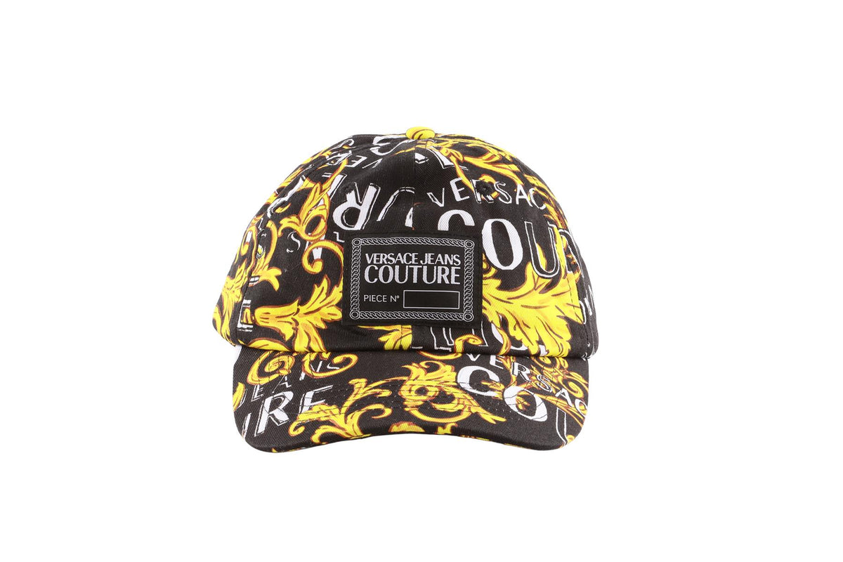 VERSACE JEANS COUTURE BLACK COTTON BASEBALL CAP ONE SIZE