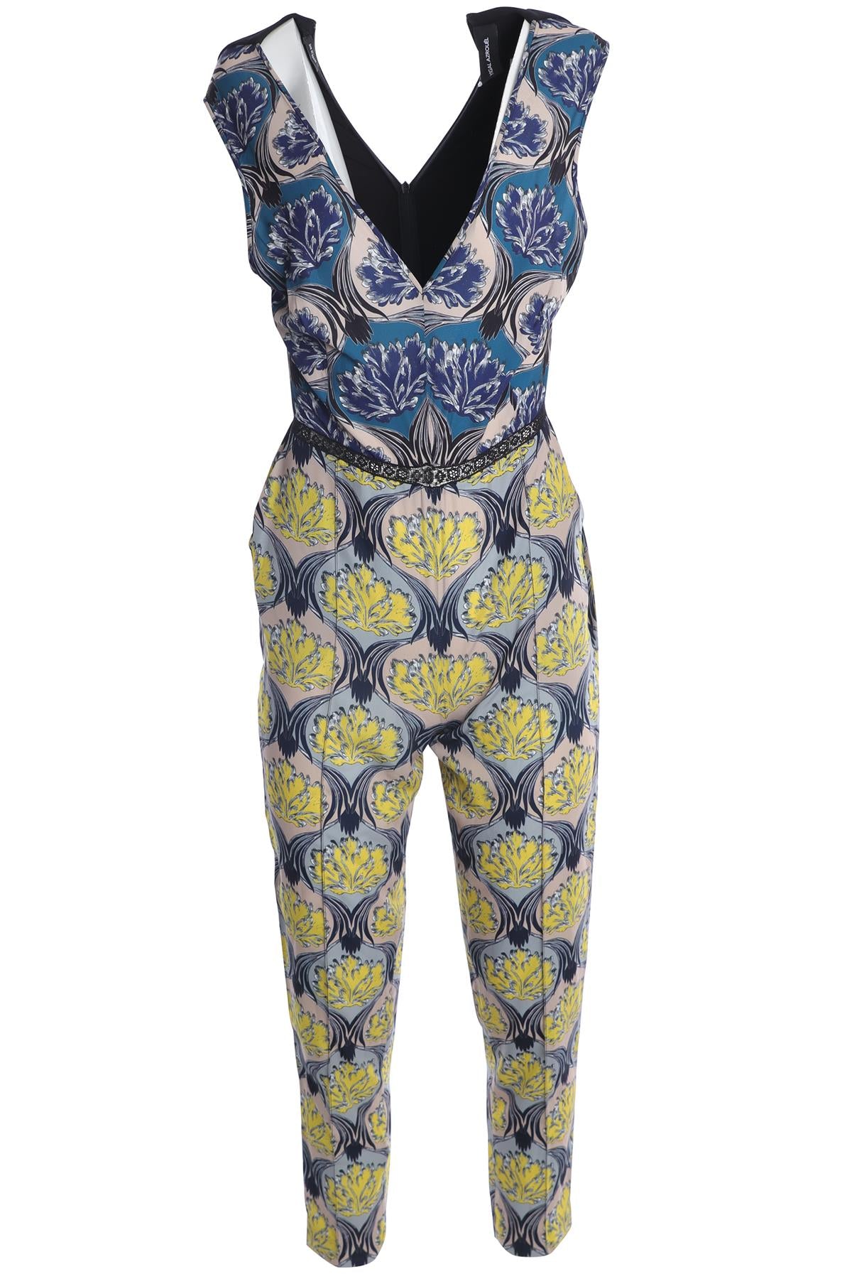 YIGAL AZROUEL MULTI CREPE JUMPSUIT UK 6