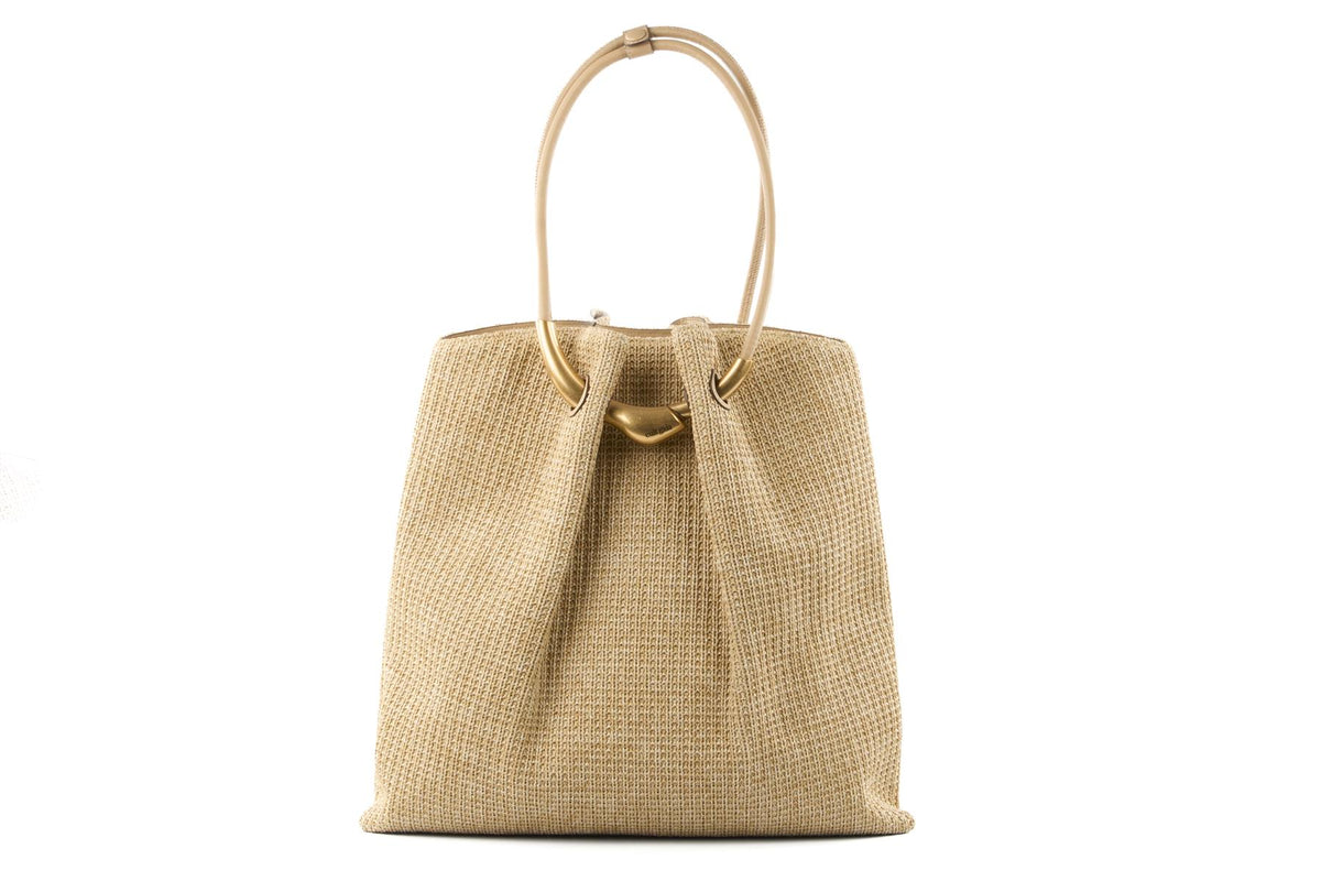 CULT GAIA BEIGE ASA XLARGE RAFFIA TOTE BAG