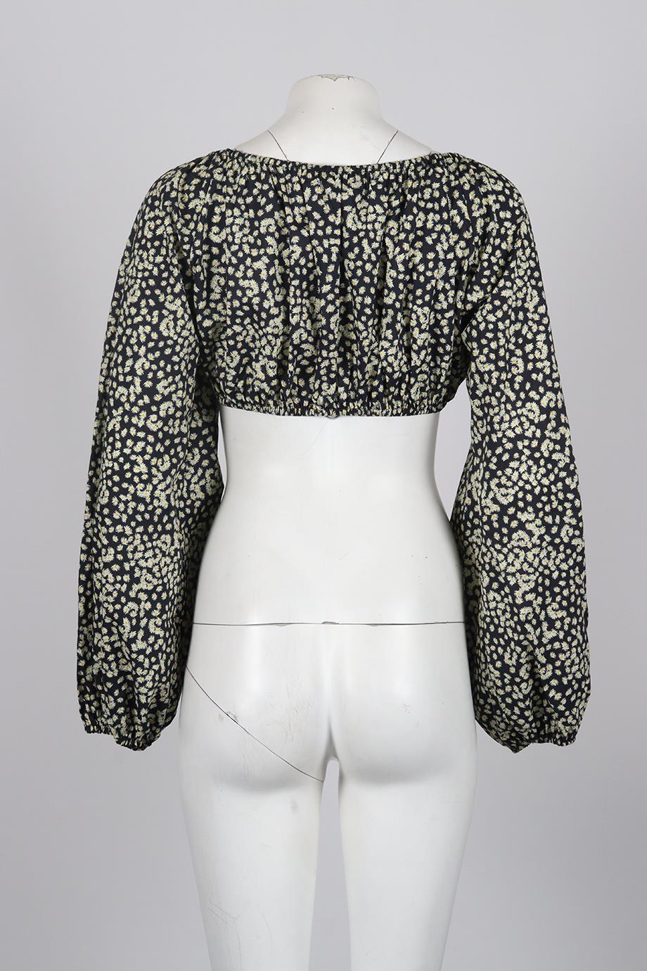 MATTEAU CROPPED FLORAL PRINT COTTON TOP UK 8