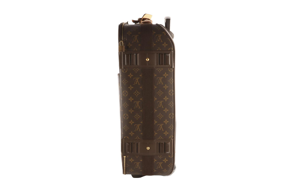 LOUIS VUITTON BROWN 2001 PEGASE 60 MONOGRAM COATED CANVAS SUITCASE
