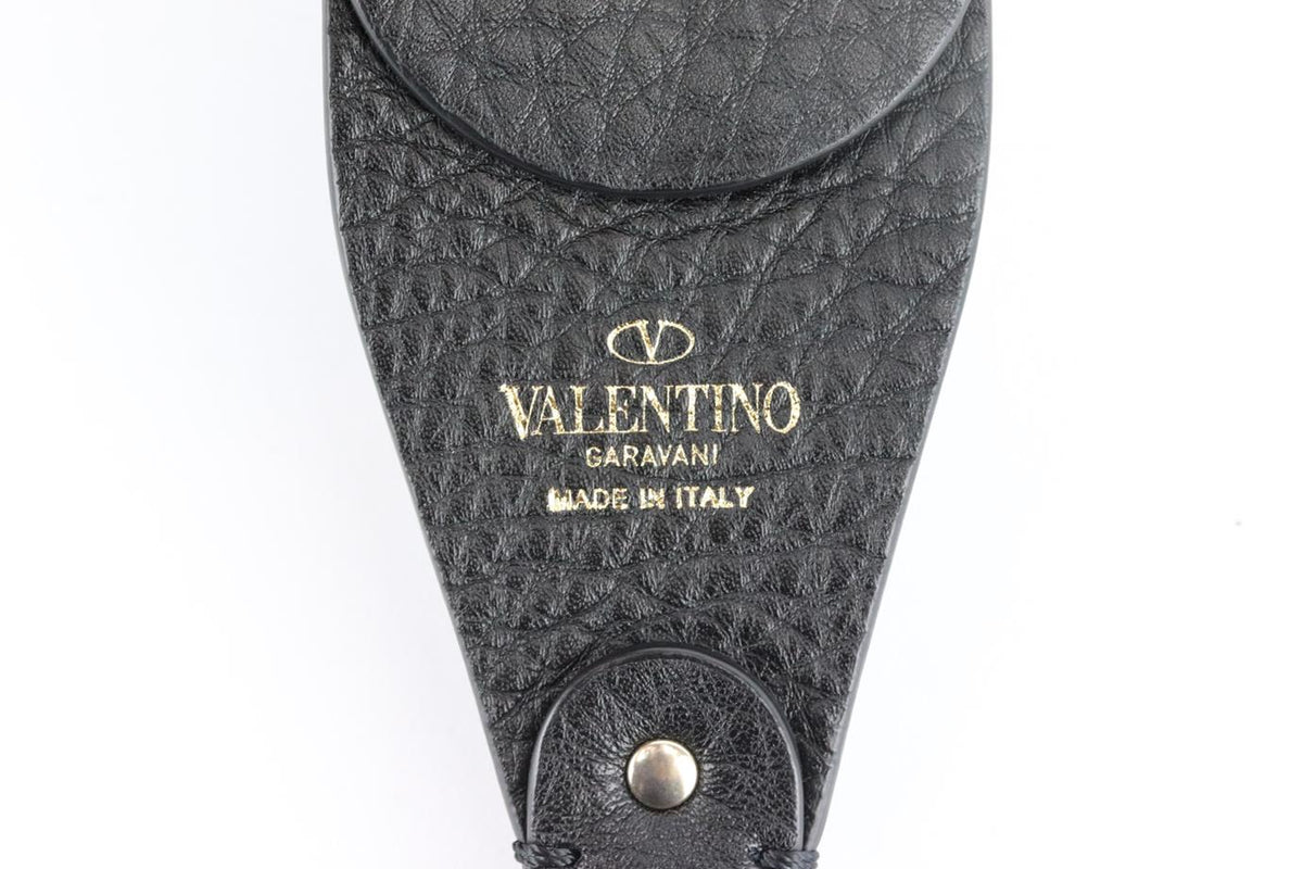 VALENTINO GARAVANI EMBROIDERED CANVAS AND LEATHER BAG STRAP