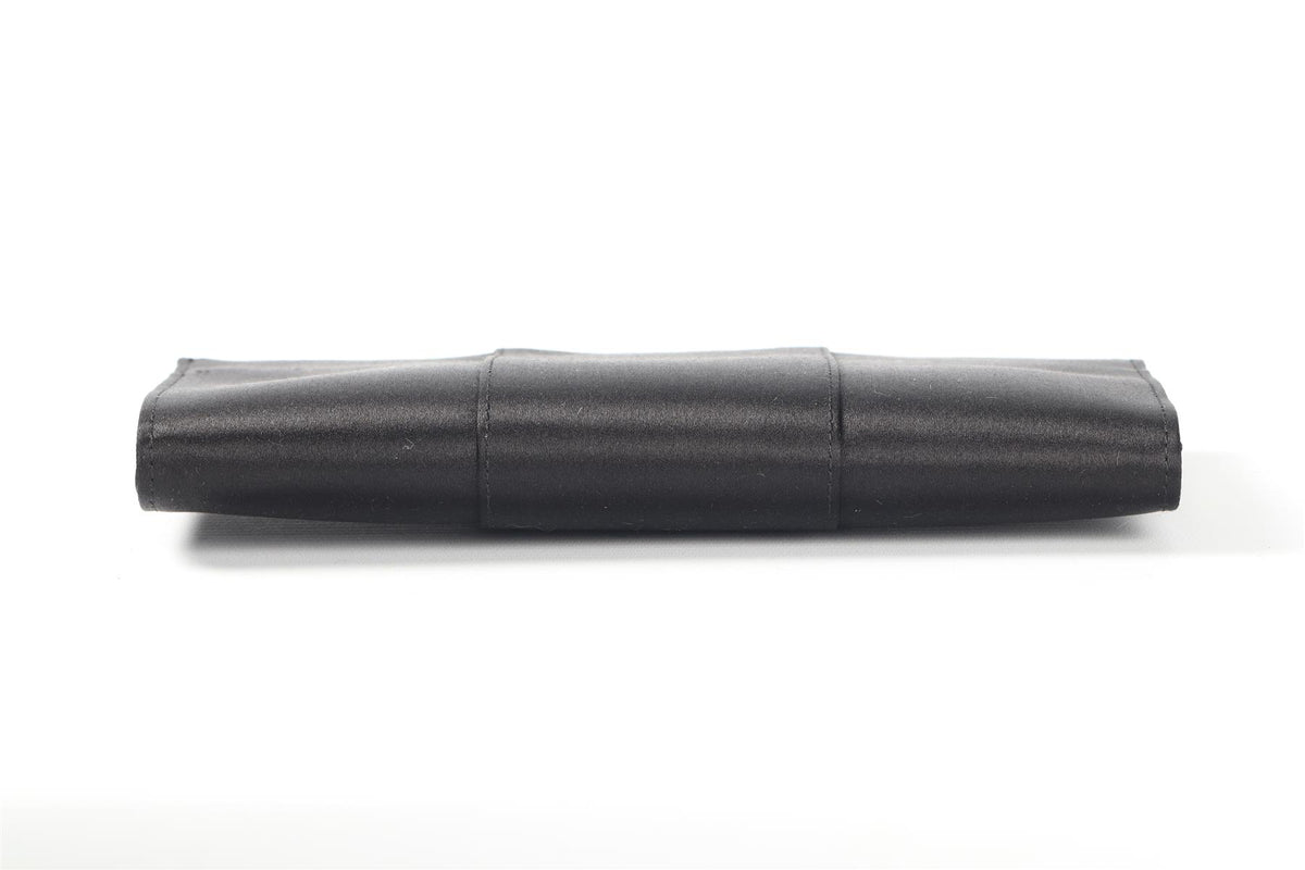 ROGER VIVIER BLACK PILGRIM MINI CRYSTAL AND SATIN CLUTCH