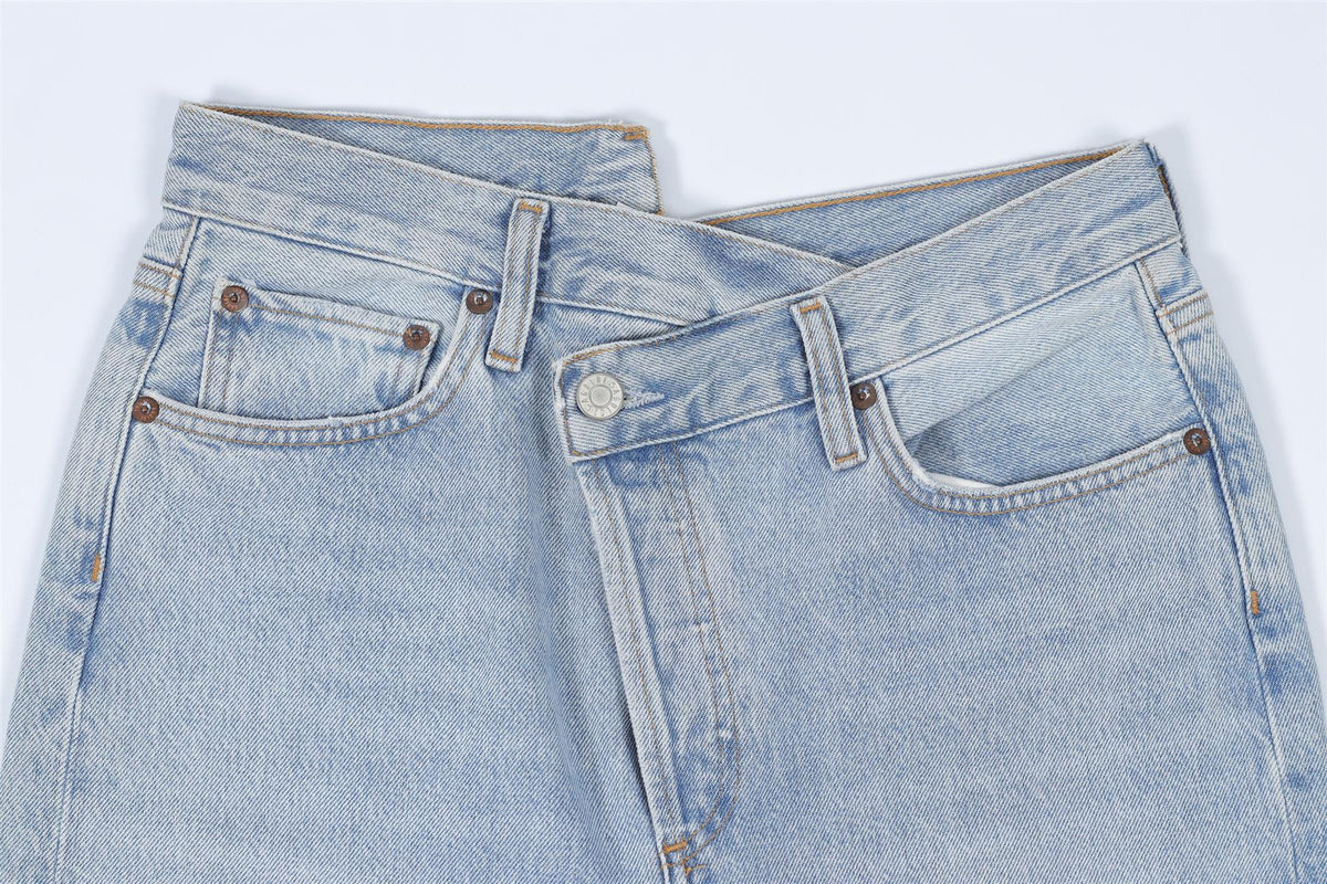 AGOLDE BLUE HIGH RISE STRAIGHT LEG JEANS W27 UK 8-10