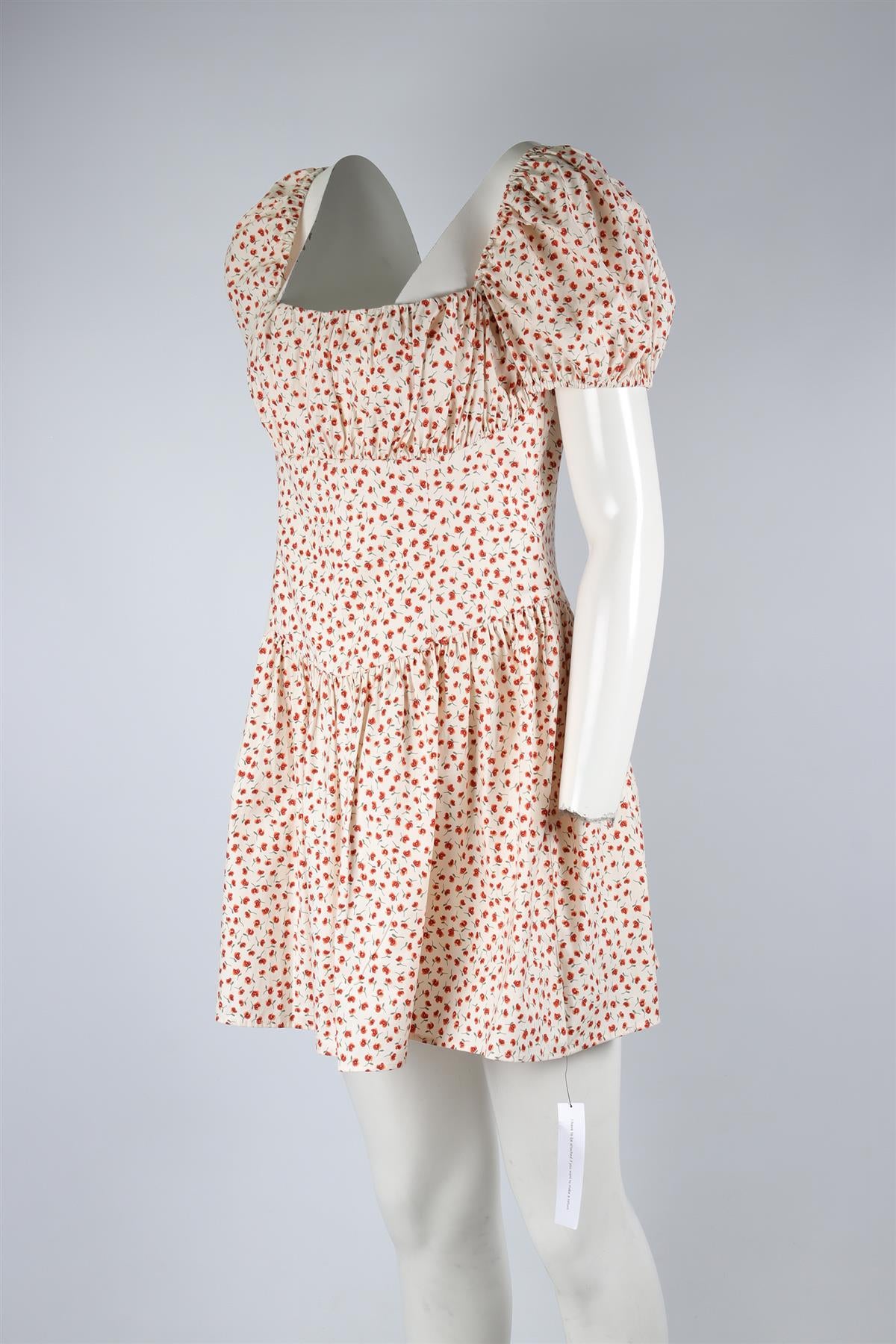 REFORMATION CREAM COTTON MINI DRESS US 10 UK 14