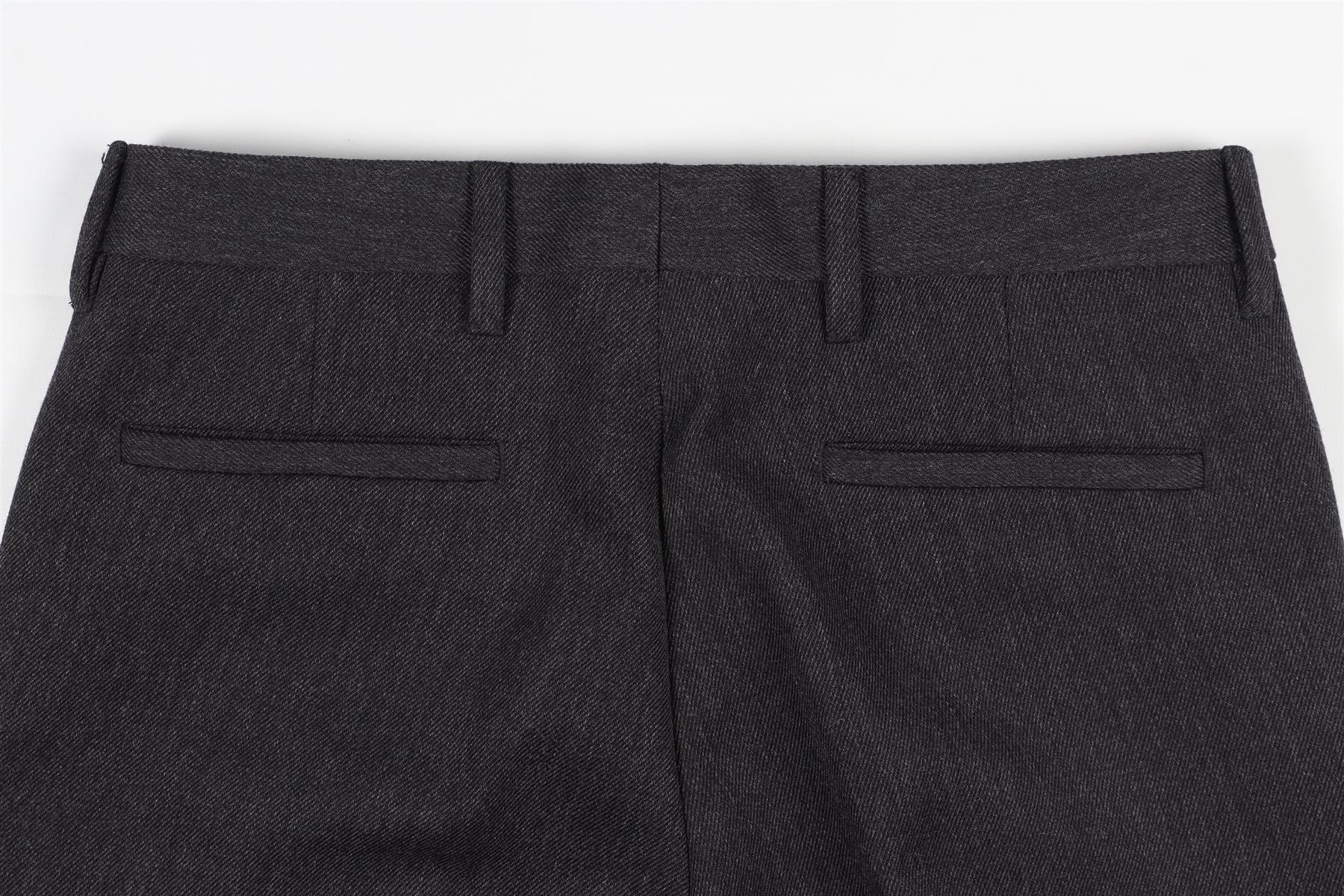 MIU MIU DARK GREY WOOL CROPPED TROUSERS IT 38